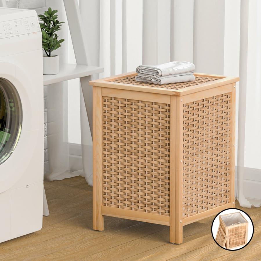 Bathroom Storage & Accessories |   Laundry Hamper Bathroom Storage Cabinet Wooden Organiser Bag Clothes Bathroom Bathroom Storage & Accessories