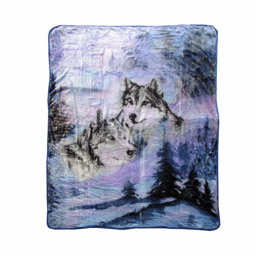 Blankets |   Walden Throw Soft Blanket 375Gsm 1 Ply 3D Print Faux Mink Blanket Queen 200X240Cm – Winter Wolf Beddings Blankets