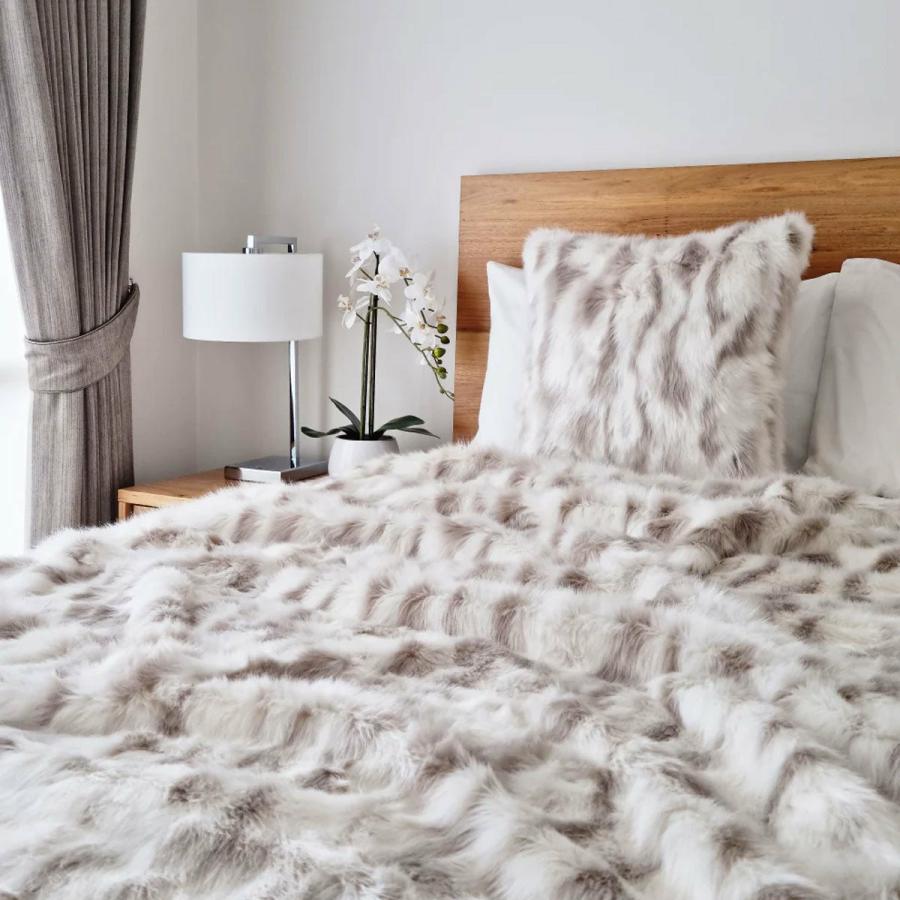 Blankets |   Warny Throw Soft Blanket Home Wild Cat Faux Fur Throw Rug 130 X 160Cm – Ivory Beddings Blankets