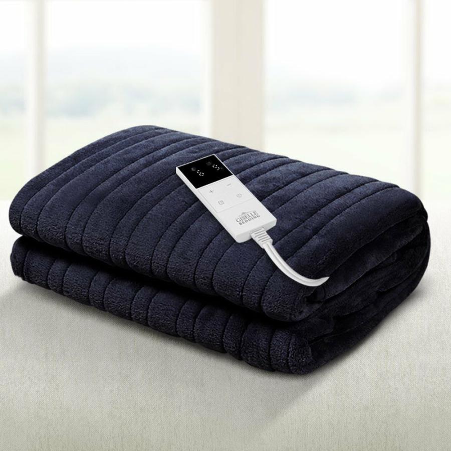 Blankets |   Watson Electric Throw Soft Blanket Heated Rug Fleece Snuggle Washable – Charcoal Beddings Blankets