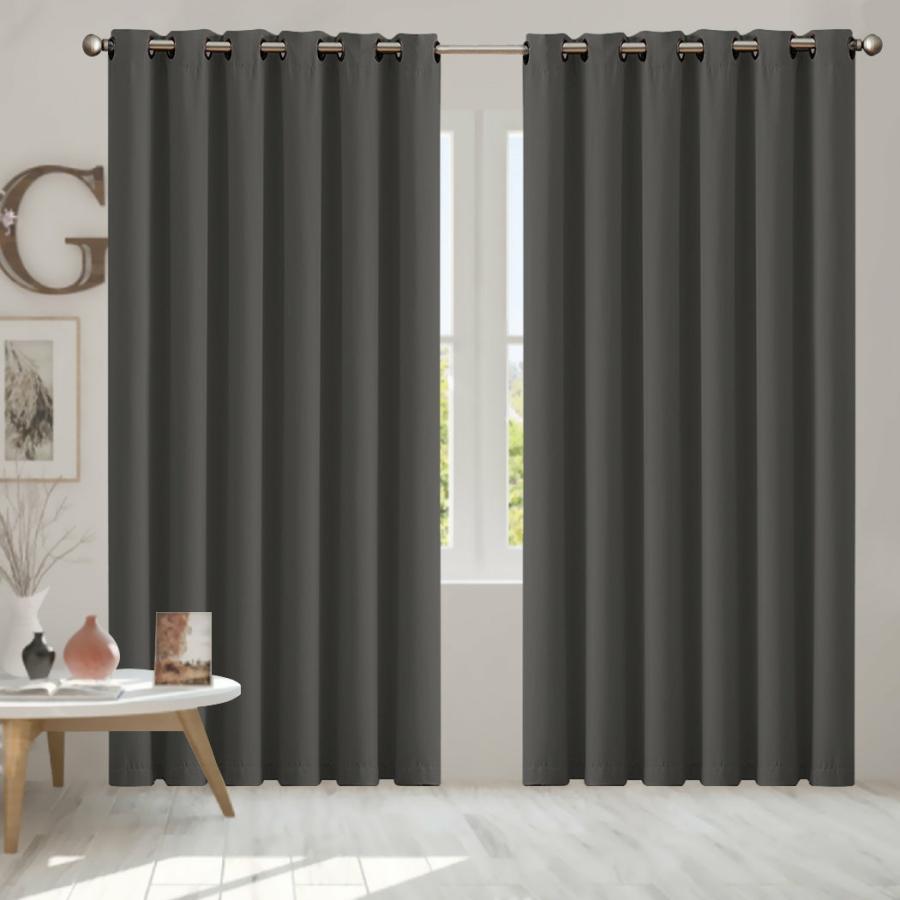 Curtain |   Set Of 2 240X230Cm Blockout Curtains Panels 3 Layers – Charcoal Curtain Curtain