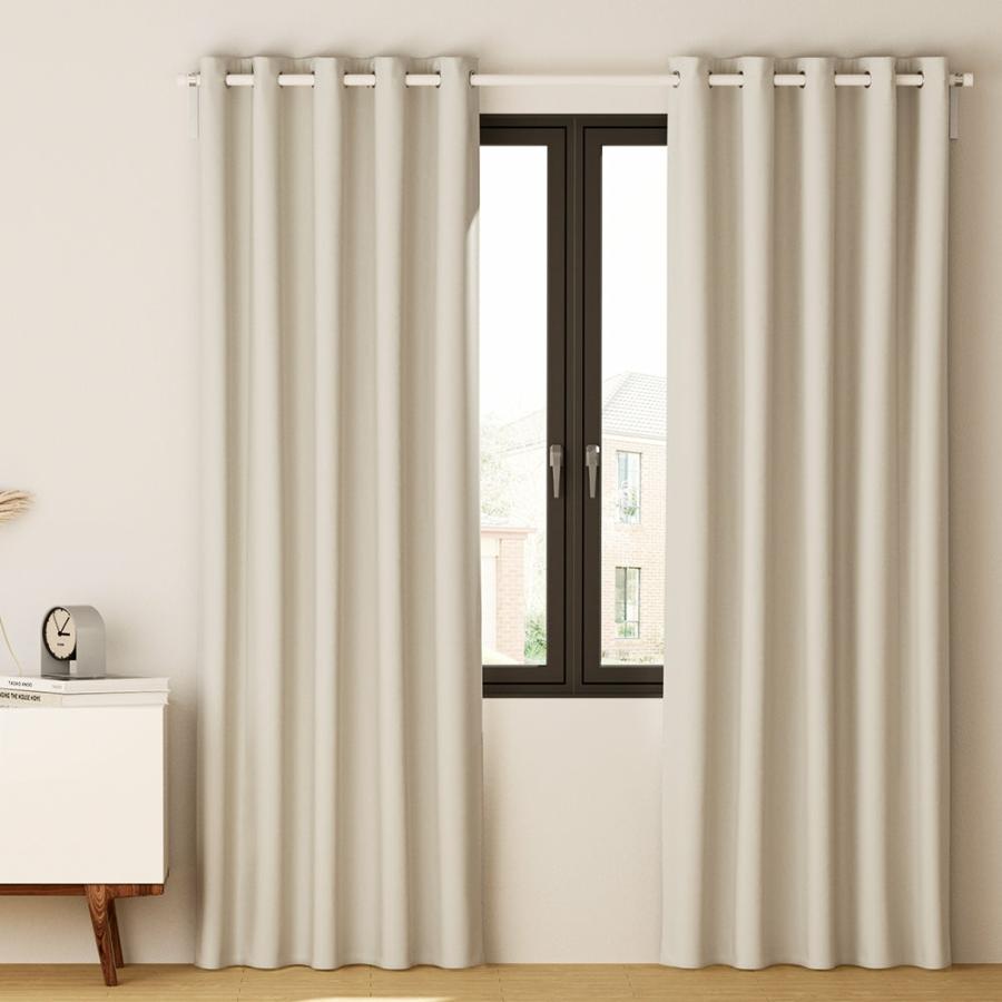 Curtain |   Set Of 2 Blockout Curtains Blackout Window Curtain Eyelet 140X230Cm Beige Curtain Curtain