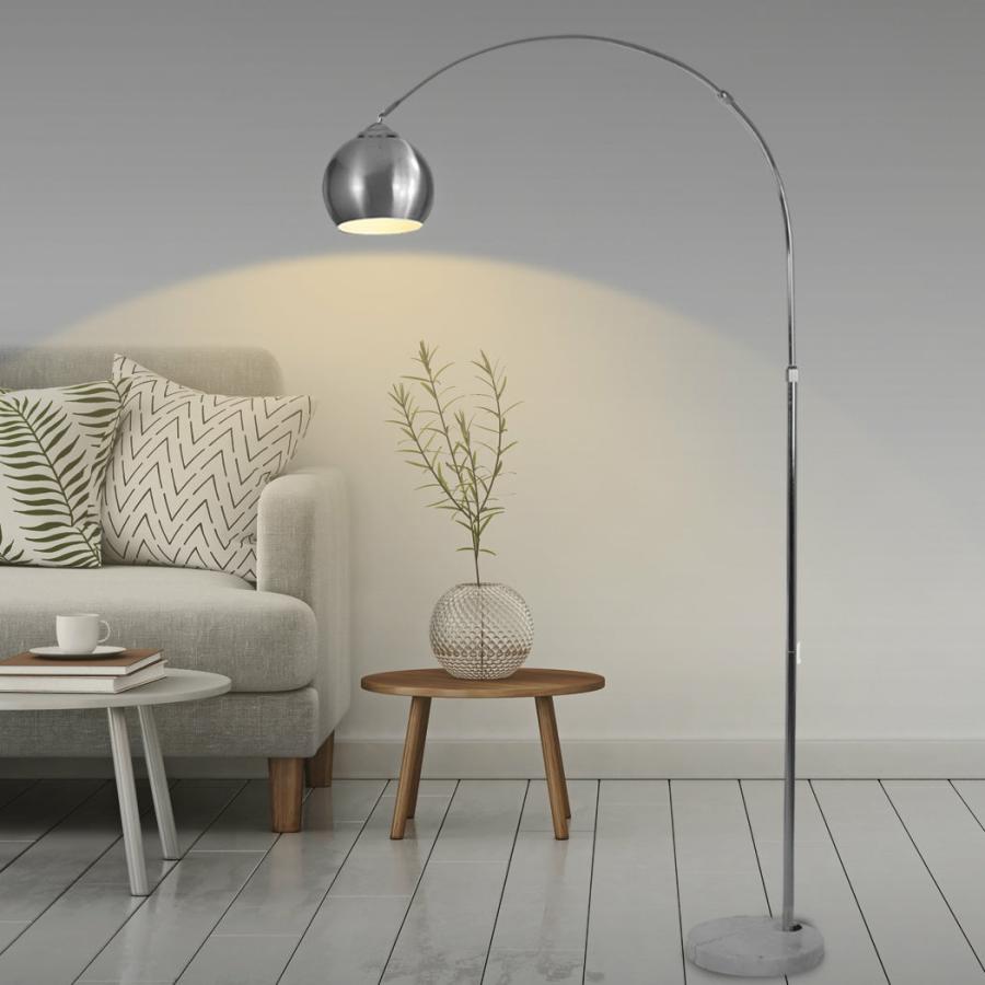 Floor Lamps |   Modern Led Floor Lamp Stand Reading Light Height Adjustable Indoor Marble Base – Silver Floor Lamps Floor Lamps