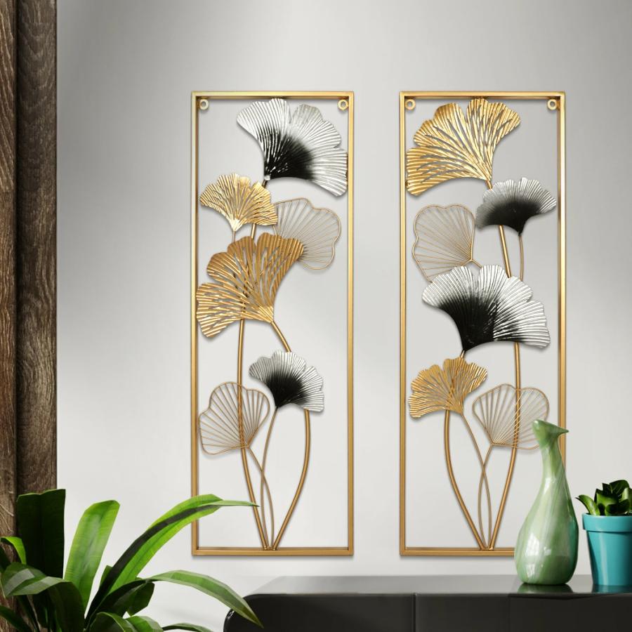 Home Decor |   Large Metal Wall Art Hanging Flower Tree Of Life Home Decor Sculpture Garden Pair Home Decor Home Decor