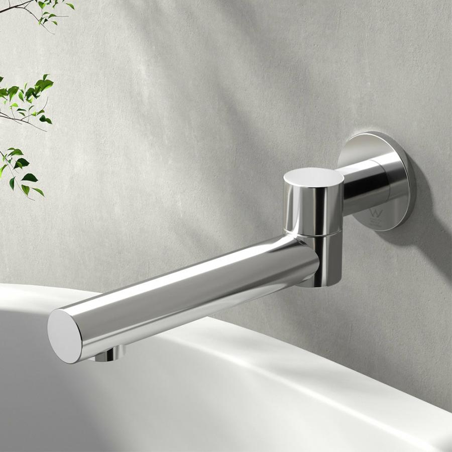 Kitchen Taps |   Bathroom Mixer Spout Wall Bath Tap Round Swivel Bathtub Chrome Kitchen & Laundry Kitchen Taps