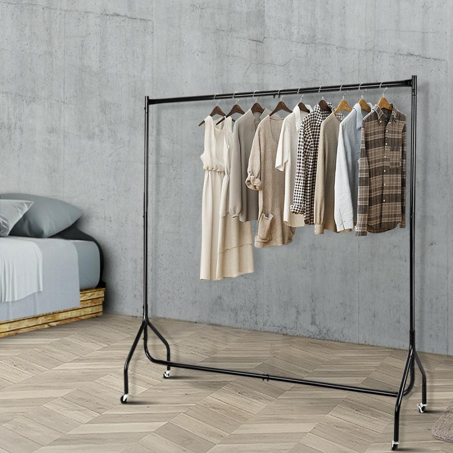 Laundry |   6Ft Clothes Racks Metal Garment Display Rolling Rail Hanger Airer Stand Portable Kitchen & Laundry Laundry