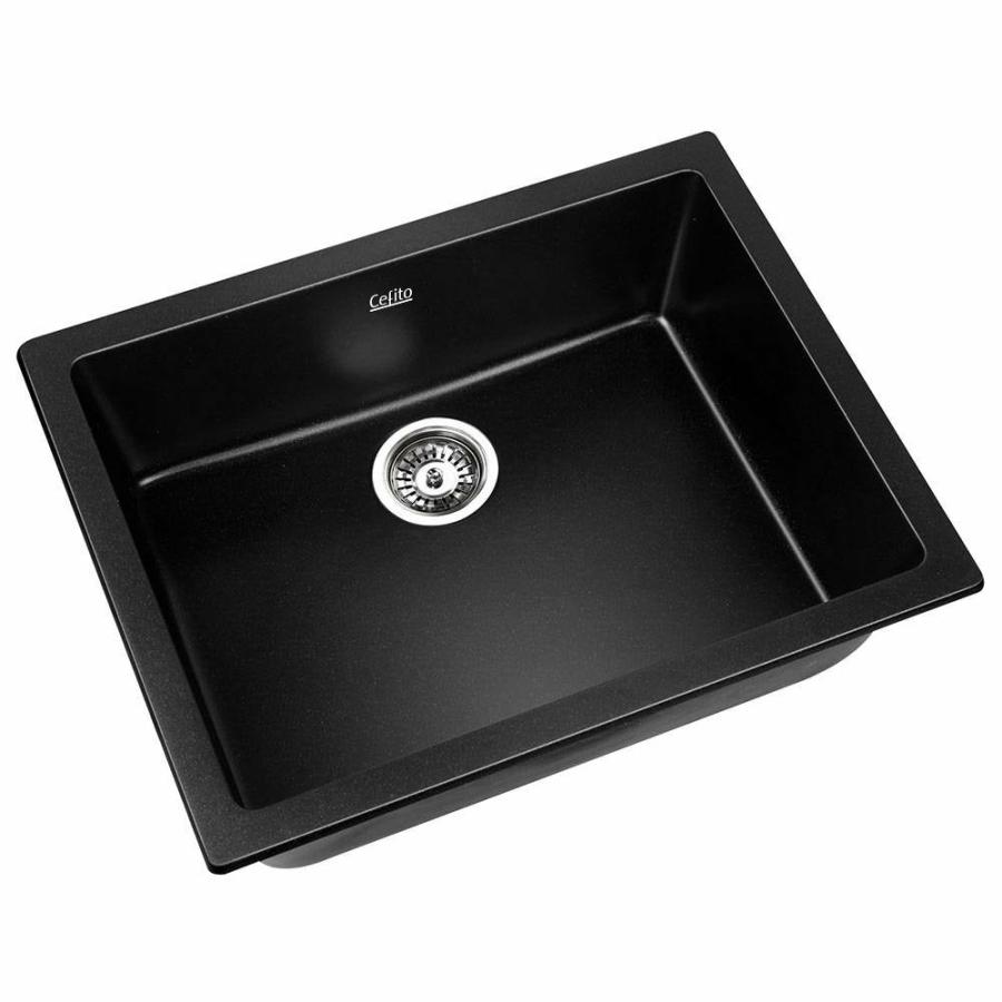 Laundry |   Stone Kitchen Sink 610X470Mm Granite Under/Topmount Basin Bowl Laundry Black Kitchen & Laundry Laundry