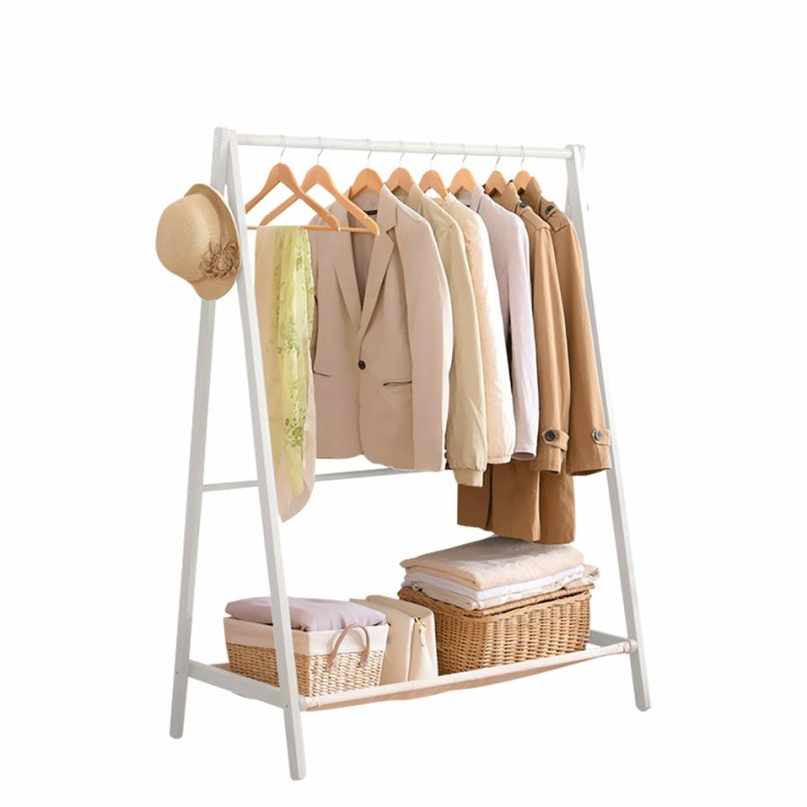 Laundry Storage & Accessories |   Clothes Rack Wooden Garment Hanging Stand Closet Storage Organiser Shelf Kitchen & Laundry Laundry