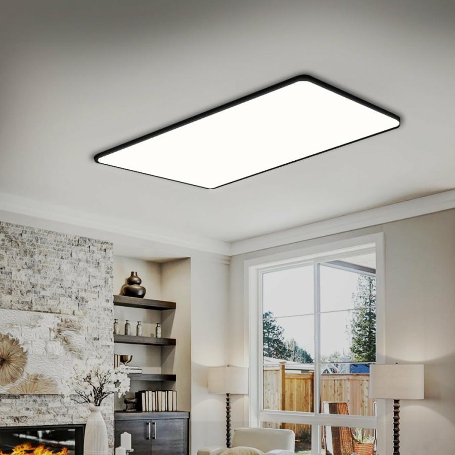 Led Lights |   3-Colour Ultra-Thin 5Cm Led Ceiling Light Modern Surface Mount 192W – Black Ceiling Lights Ceiling Lights