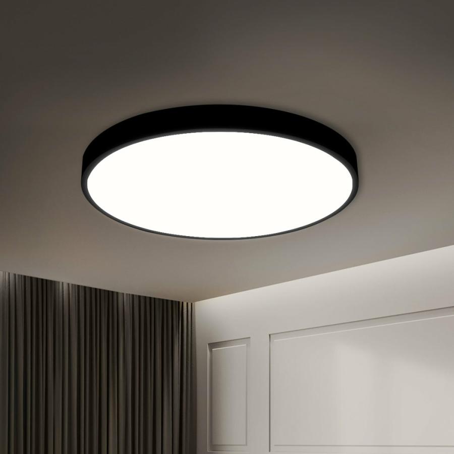 Led Lights |   3-Colour Ultra-Thin 5Cm Led Ceiling Light Modern Surface Mount 72W – Black Ceiling Lights Ceiling Lights