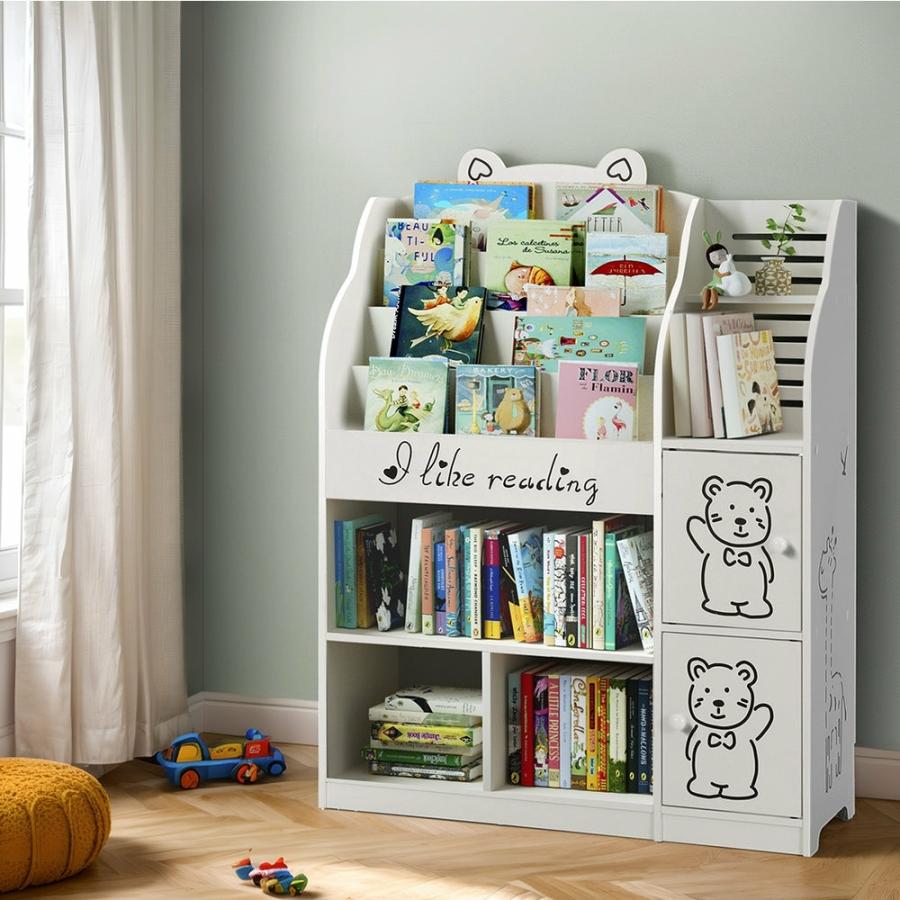 Magazine Racks |   4 Tiers Bookshelf Storage Children Bookcase Toy Organiser Display Homeware Magazine Racks