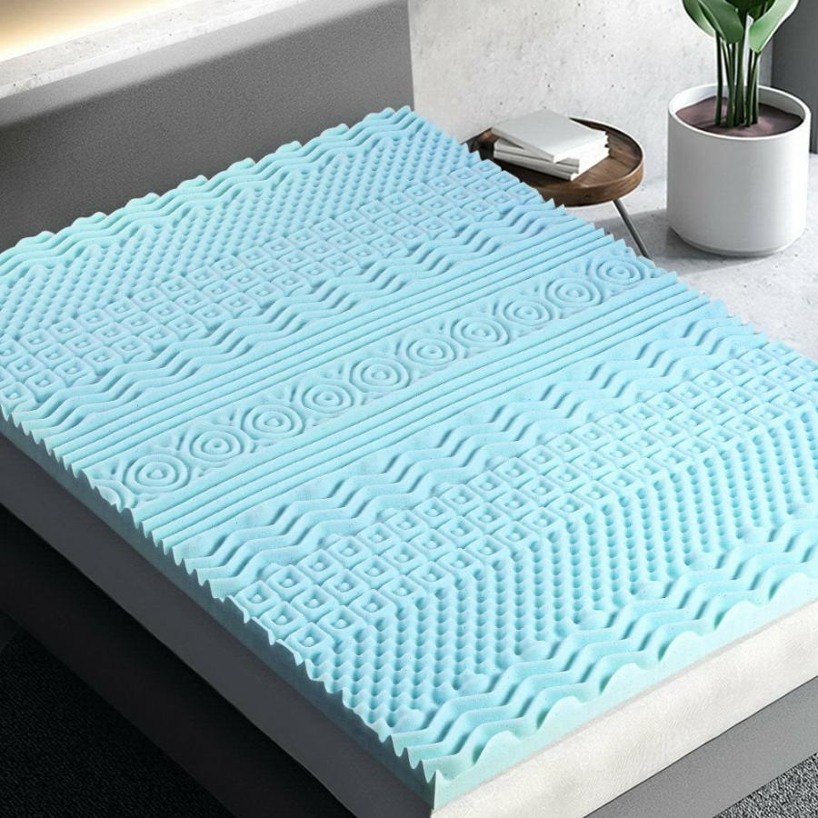 Mattress Toppers |   Double 11 Zone 8Cm Memory Foam Mattress Topper – Blue Beddings Mattress Toppers