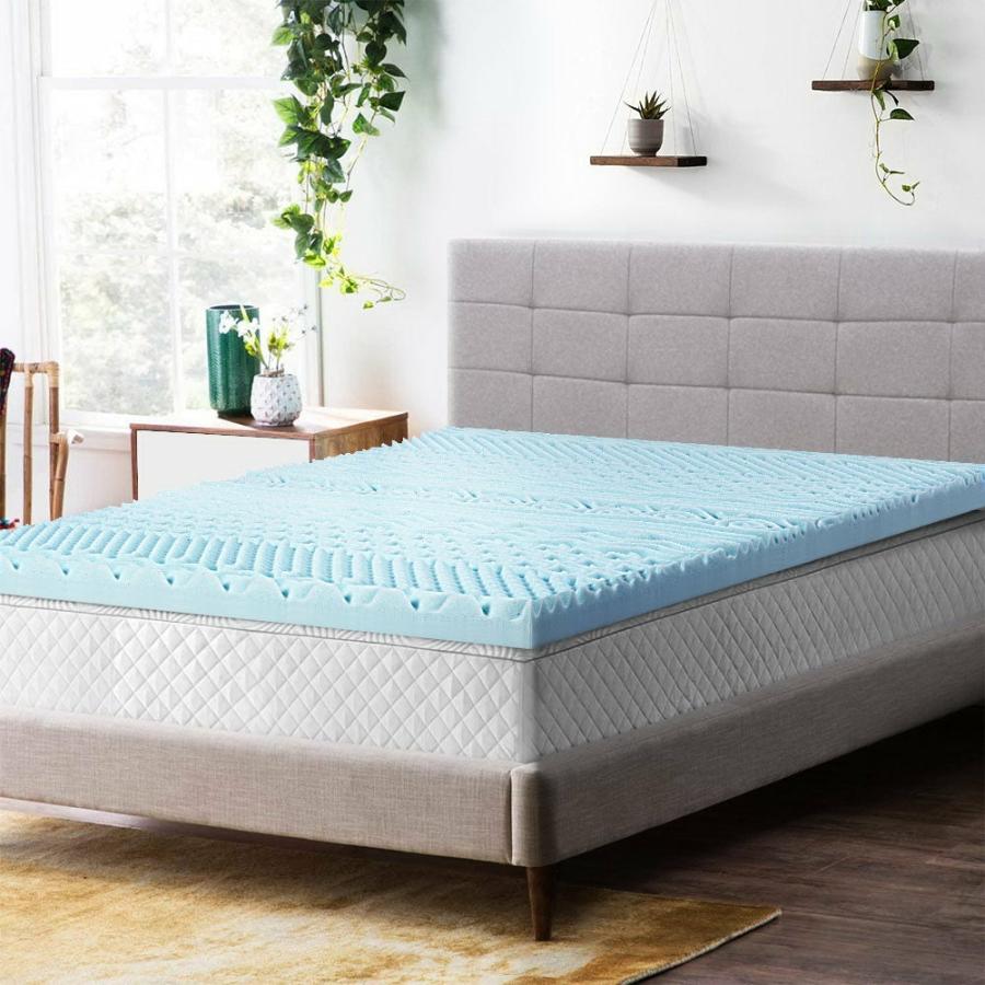 Mattress Toppers |   King 11 Zone 8Cm Memory Foam Mattress Topper – Blue Beddings Mattress Toppers