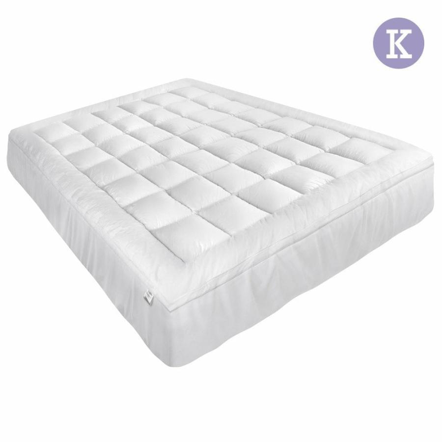 Mattress Toppers |   King Mattress Topper Pillowtop Protector Pad – White Beddings Mattress Toppers