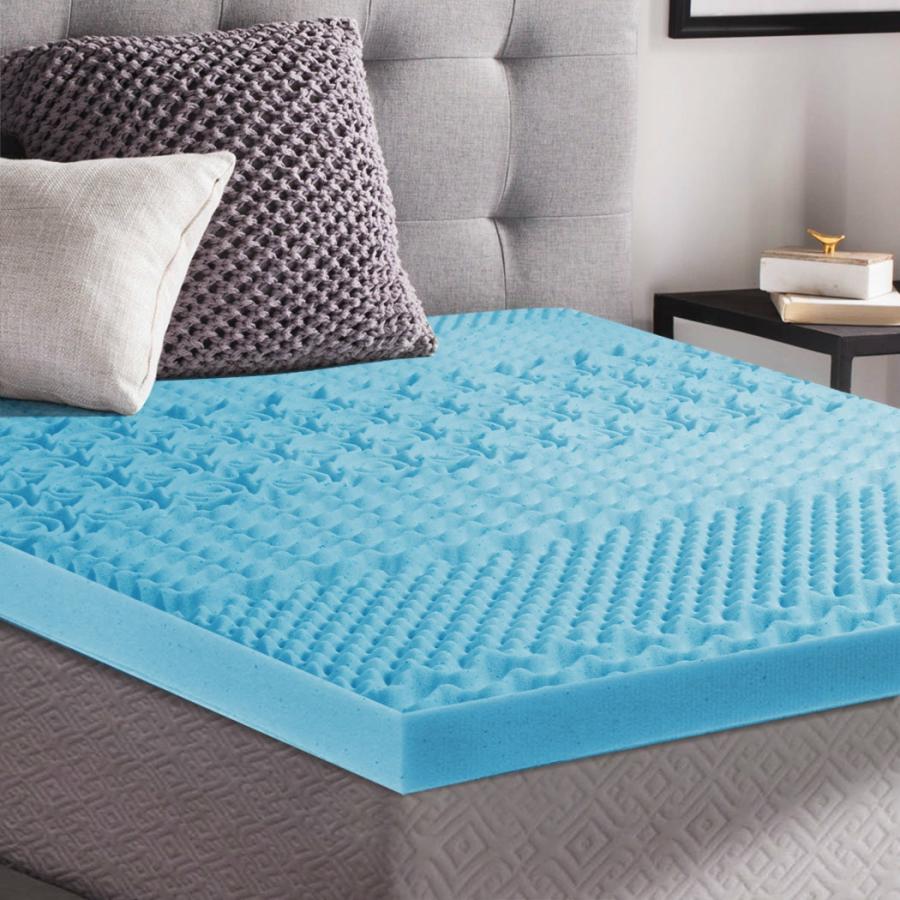 Mattress Toppers |   Single 7 Zone Cool Gel Memory Foam – Blue Beddings Mattress Toppers