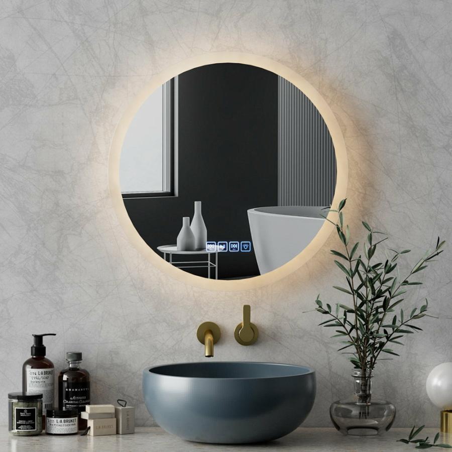 Mirrors |   Bluetooth Led Wall Mirror With Light 50Cm Bathroom Decor Round Mirrors Homeware Mirrors