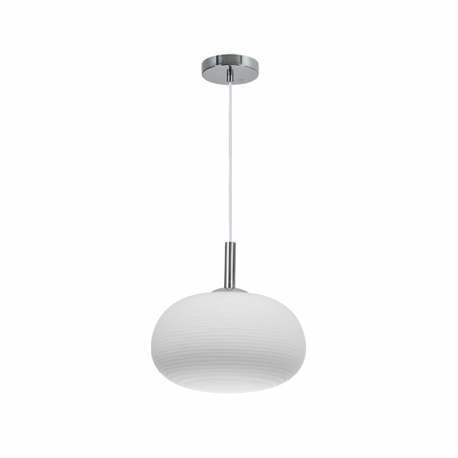 Pendant Lights |   Glass Pendant Light Shiny Opal Ceiling Mount – Chrome Lamps Lamps