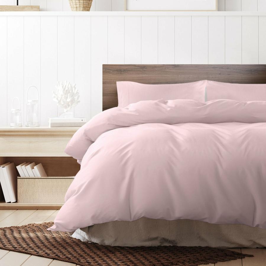 Quilt Covers |   King 1000Tc Cotton Blend Quilt Cover Pillowcase Set – Pink Beddings Quilt Covers