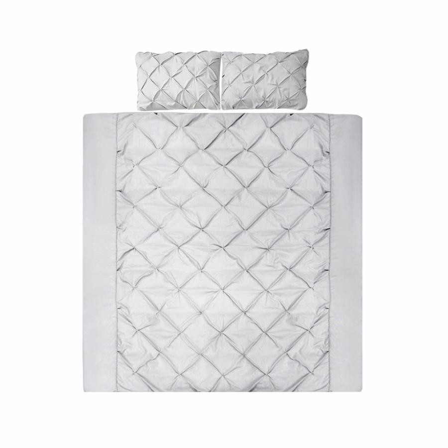 Quilt Covers |   Queen 3-Piece Quilt Cover Set Diamond – Grey Beddings Quilt Covers