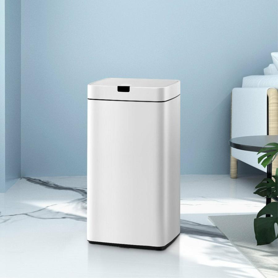 Rubbish Bins |   45L Sensor Bin White Kitchen & Laundry Rubbish Bins