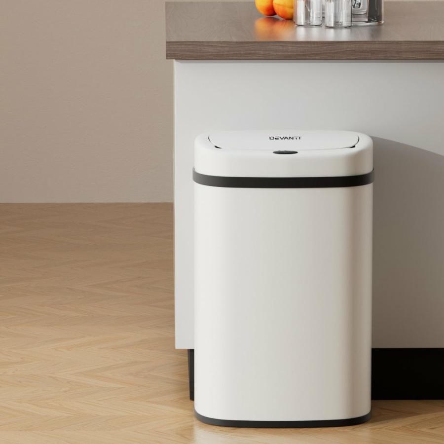 Rubbish Bins |   50L Sensor Bin Motion Rubbish Automatic – White Kitchen & Laundry Rubbish Bins