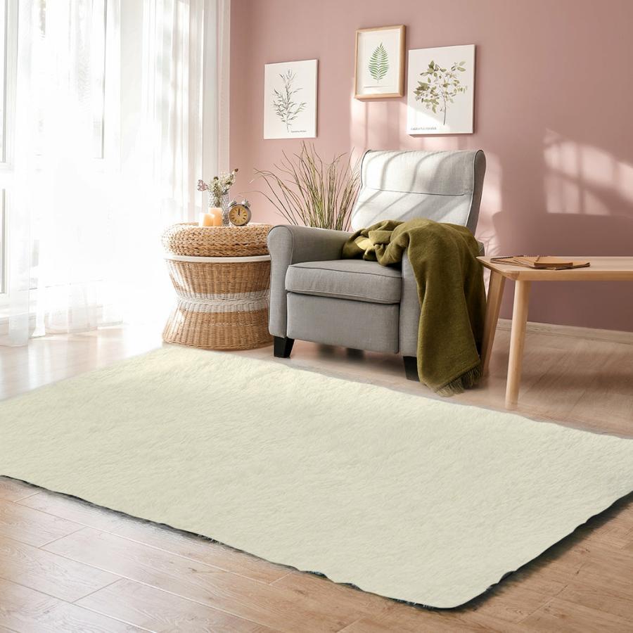 Rugs |   Amira 200X230 Designer Soft Shaggy Floor Confetti Rug – Cream Rugs Rugs