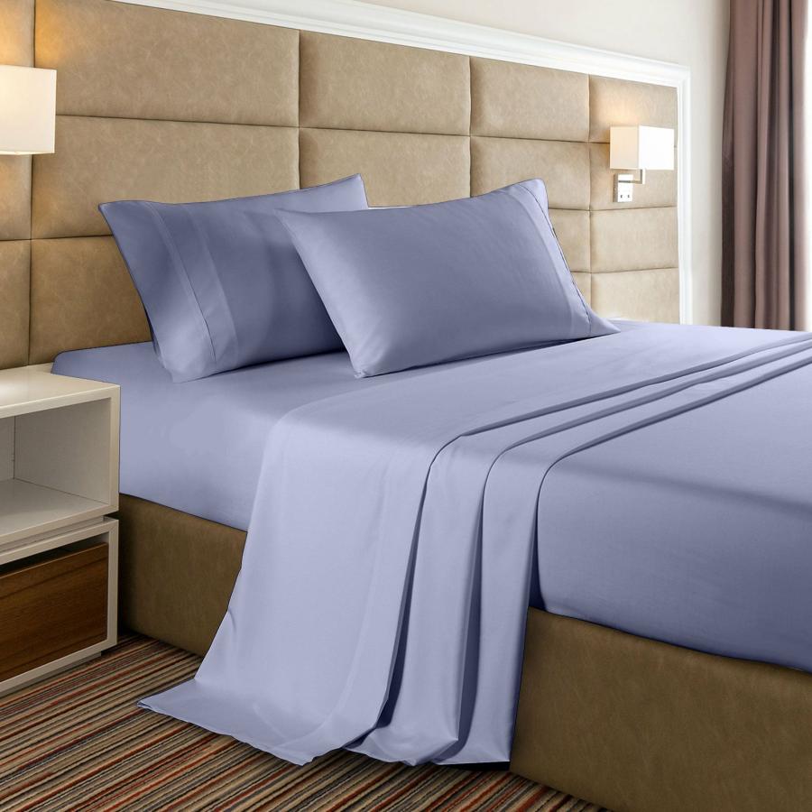 Sheets |   Double 2000Tc Bamboo Cooling Sheet Set – Lilac Grey Beddings Sheets