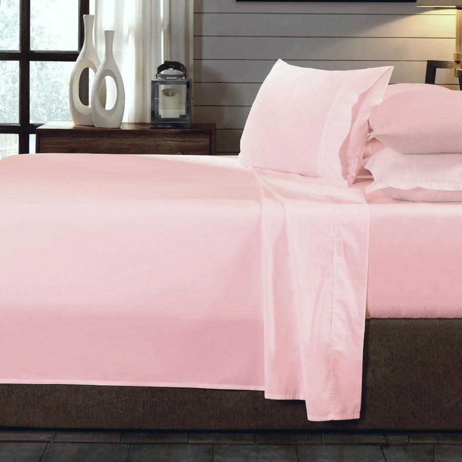 Sheets |   Double 250Tc 4-Piece Organic 100% Cotton Sheet Set Luxury Hotel Style – Blush Beddings Sheets