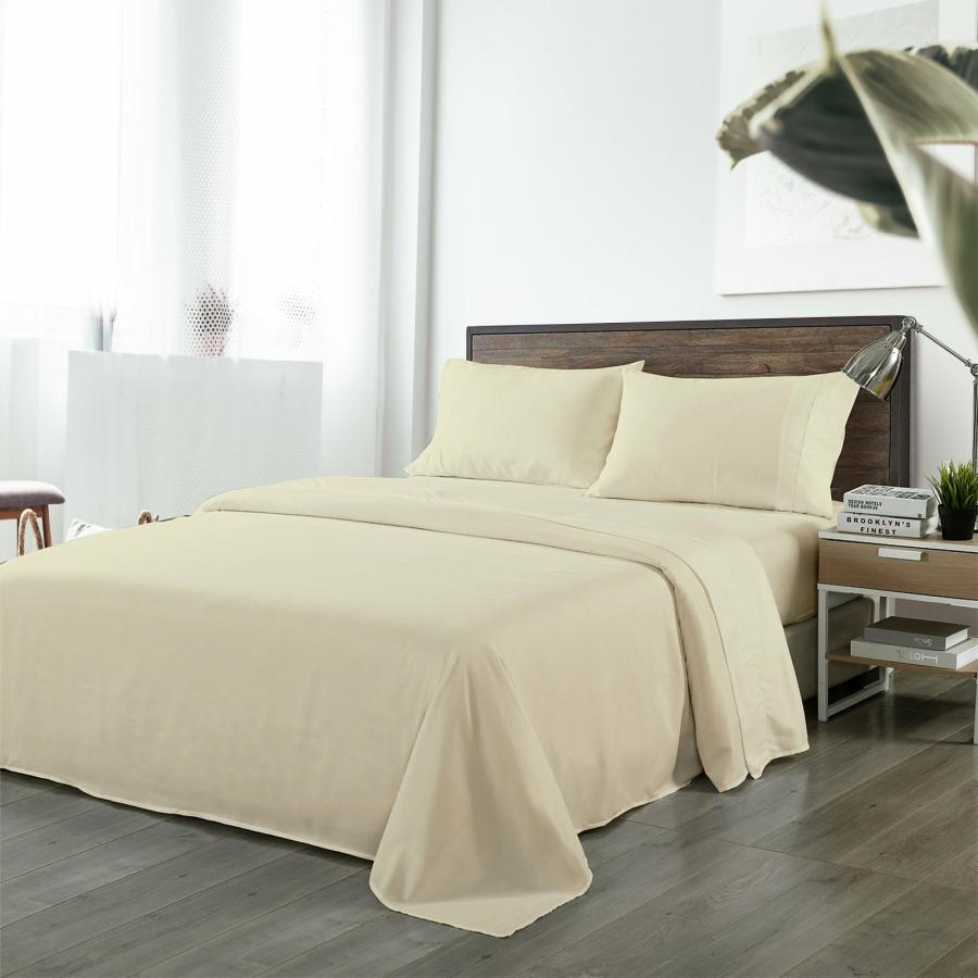 Sheets |   Double Blended Bamboo Sheet Set – Ivory Beddings Sheets