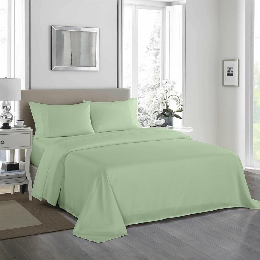 Sheets |   King 1200Tc Ultrasoft 4Piece Sheet Set – Sage Green Beddings Sheets