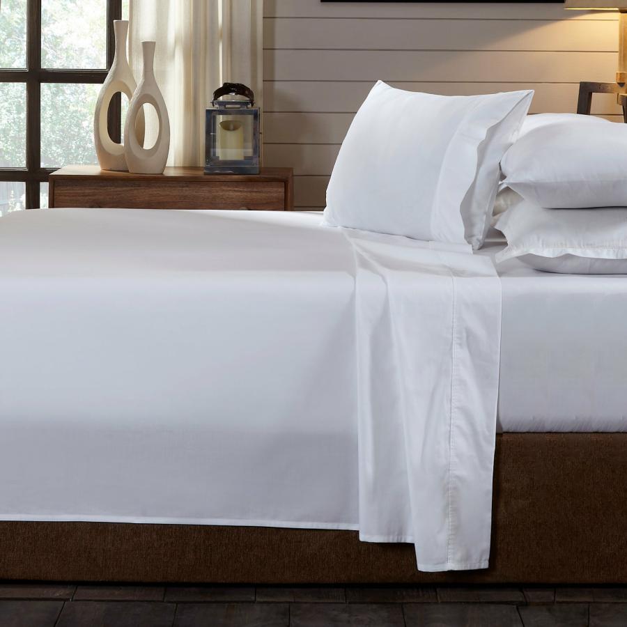 Sheets |   Queen 250Tc 100% Organic Cotton 4Piece Sheet Set – White Beddings Sheets