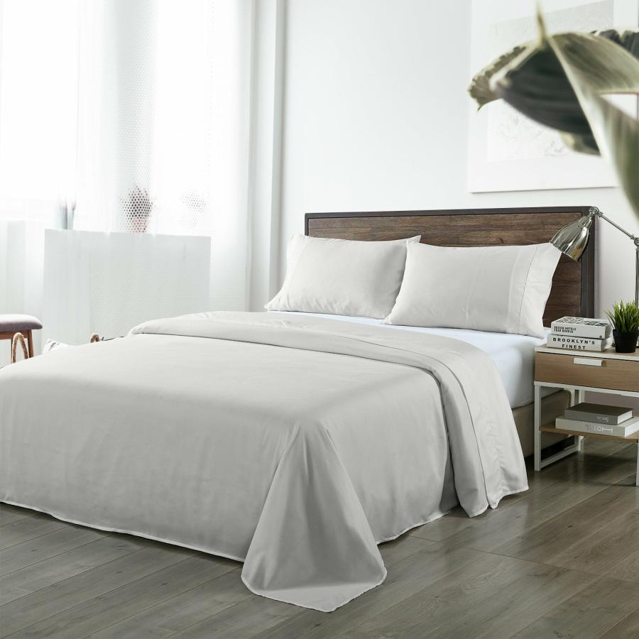 Sheets |   Queen Blended Bamboo Sheet Set – Light Grey Beddings Sheets