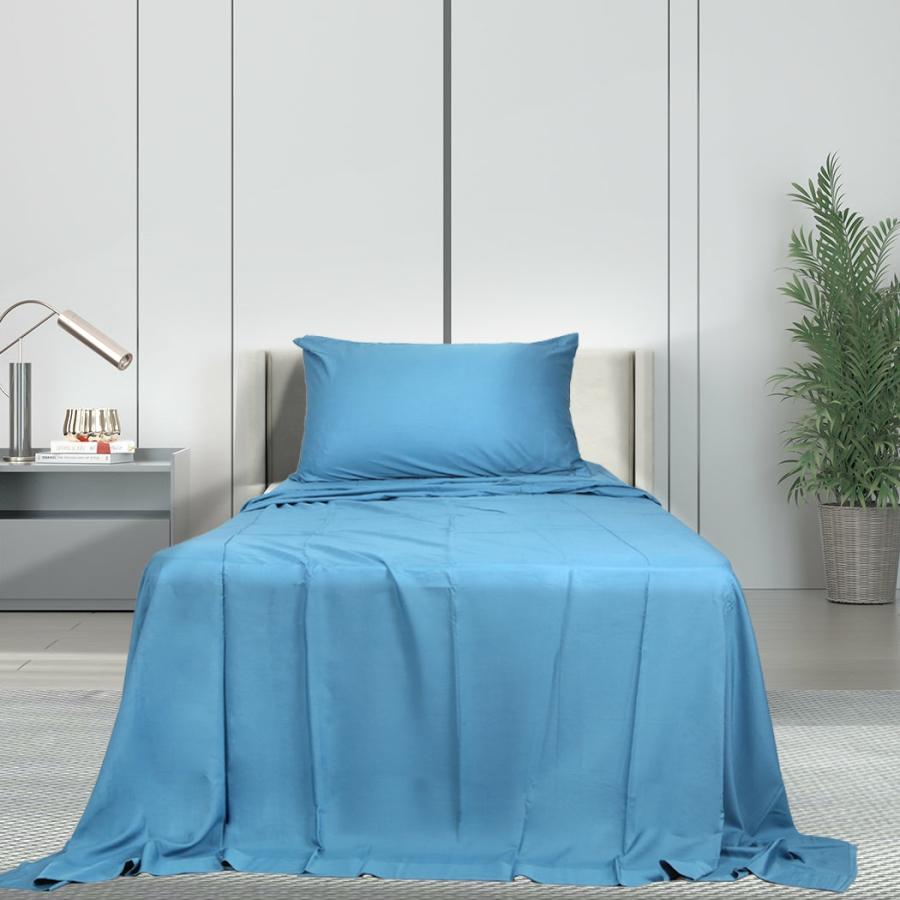 Sheets |   Single 3-Piece 100% Bamboo Bed Sheet Set – Blue Beddings Sheets