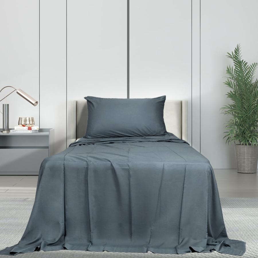 Sheets |   Single 3-Piece 100% Bamboo Bed Sheet Set – Charcoal Beddings Sheets