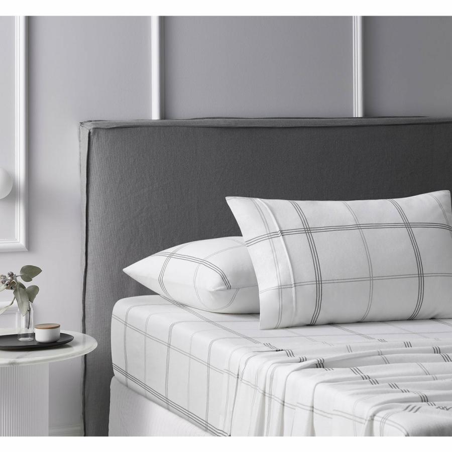 Sheets |   Single Accessorize Cotton Flannelette Sheet Set – Checkered Single Beddings Sheets