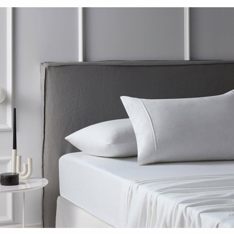 Sheets |   Single Accessorize Cotton Flannelette Sheet Set – White Single Beddings Sheets