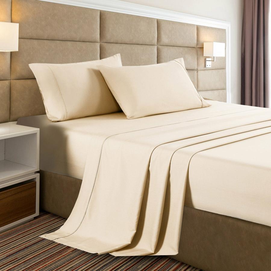 Sheets |   Single Bamboo Cooling 2000 Tc Sheet Set – Oatmeal Beddings Sheets