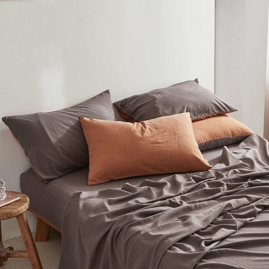 Sheets |   Single Sheet Set Cotton Sheets – Orange & Brown Beddings Sheets