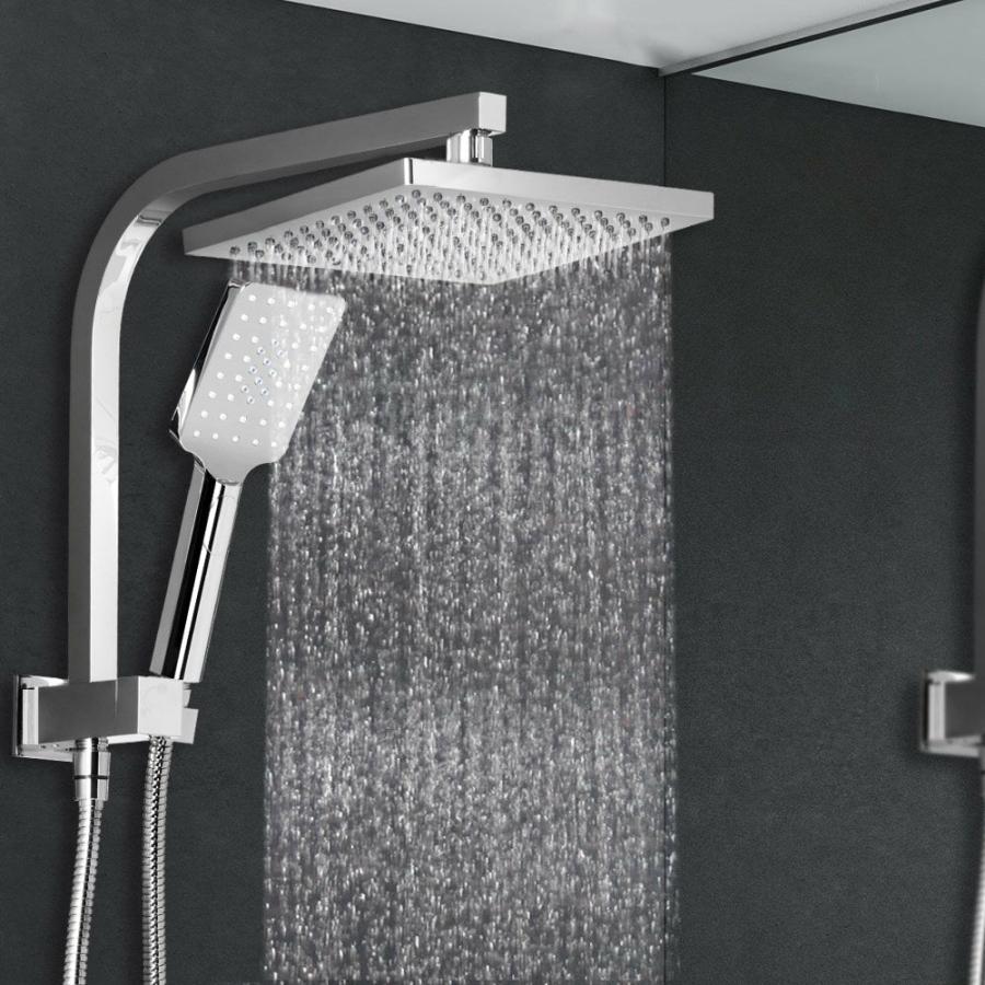 Shower Heads |   8" Rain Shower Head Set Handheld Square High Pressure Chrome Bathroom Shower Heads