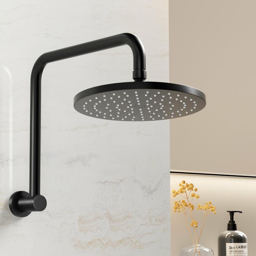 Shower Heads |   9" Rain Shower Head Overhead High-Pressure Swivel – Black Bathroom Shower Heads