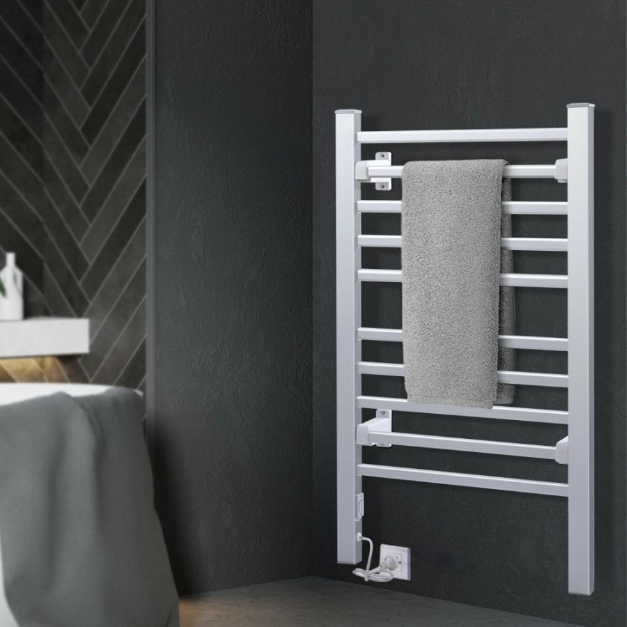 Towel Rails |   Electric Heated Towel Rail Rack 10 Bars Freestanding Clothes Dry Warmer Bathroom Towel Rails