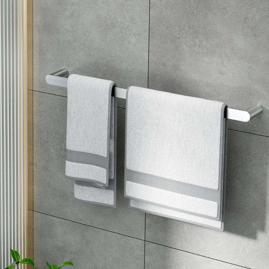 Towel Rails |   Towel Rail Rack Holder Single 600Mm Wall Mounted Stainless Steel – Silver Bathroom Towel Rails