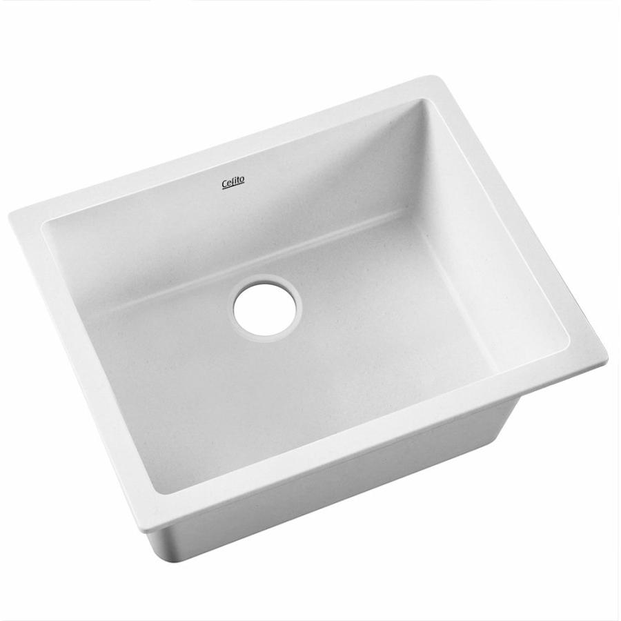 Laundry |   Stone Kitchen Sink 610X470Mm Granite Under/Topmount Basin Bowl Laundry White Kitchen & Laundry Laundry