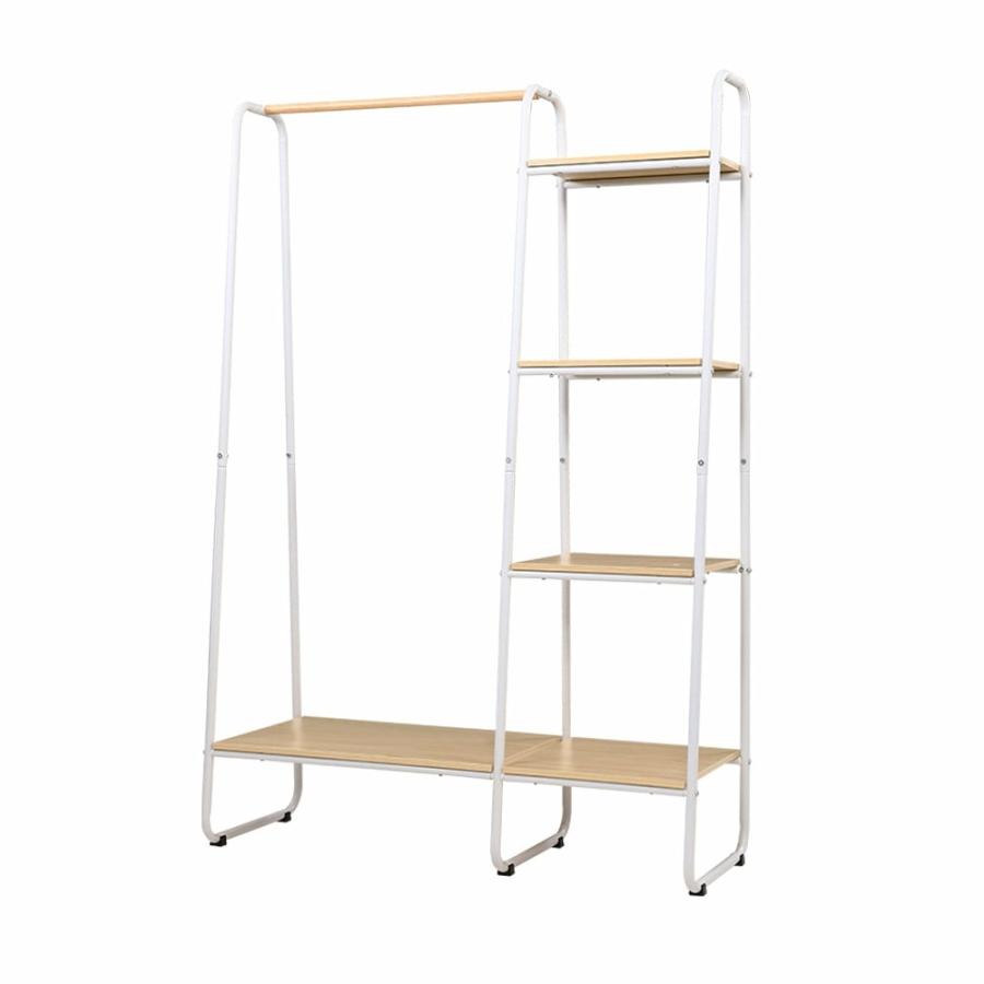 Laundry Storage & Accessories |   Closet Storage Rack Clothes Hanger Shelf Garment Rail Stand Organiser White Kitchen & Laundry Laundry