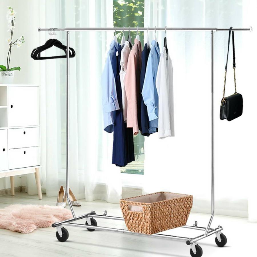 Laundry Storage & Accessories |   Clothes Coat Rack Stand Portable Garment Hanging Rail Airer Adjustable Kitchen & Laundry Laundry