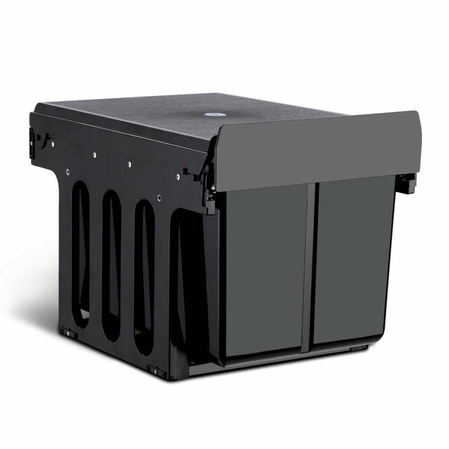 Laundry Storage & Accessories |   Pull Out Bin Kitchen Double Basket 2X15L Black Kitchen & Laundry Laundry