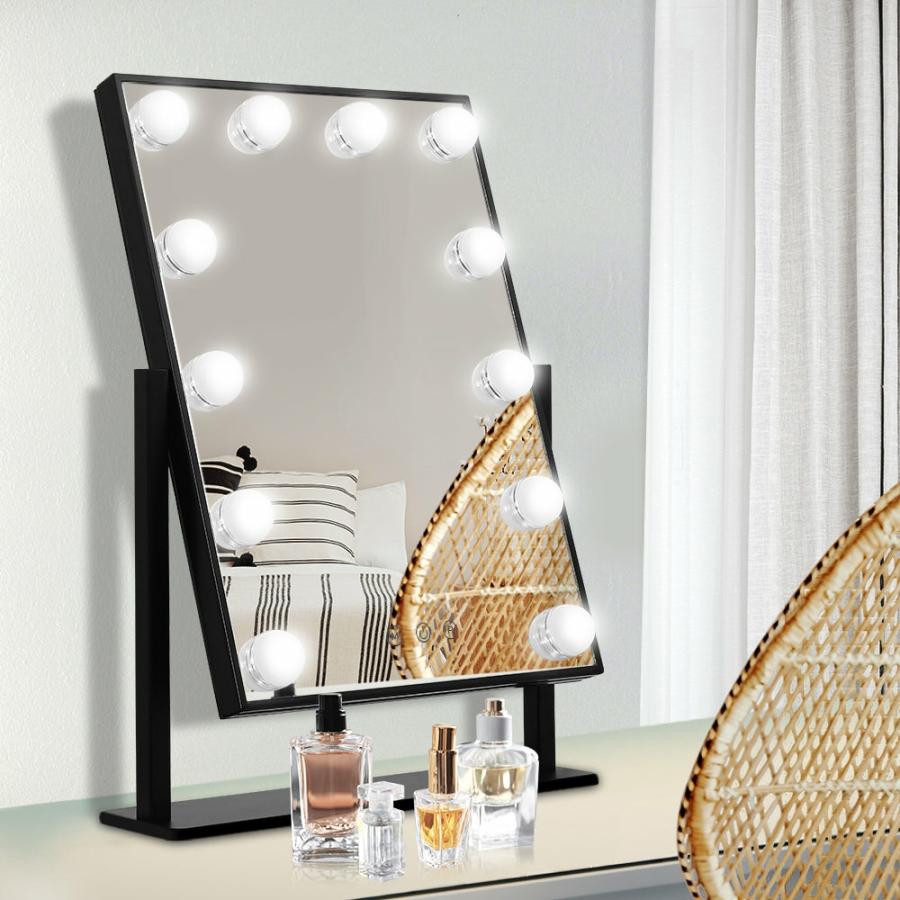 Mirrors |   Led Standing Makeup Mirror – Black Homeware Mirrors