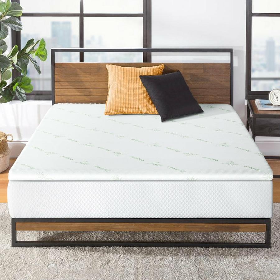 Mattress Toppers |   King 10Cm Memory Foam Mattress Topper Cool Gel Bed Mat Bamboo – White Beddings Mattress Toppers