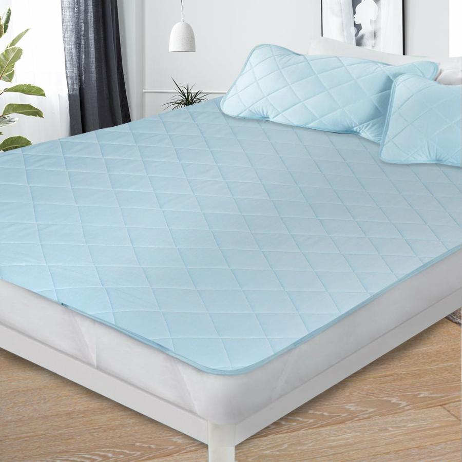 Mattress Toppers |   Queen Mattress Protector Cool Topper – Blue Beddings Mattress Toppers