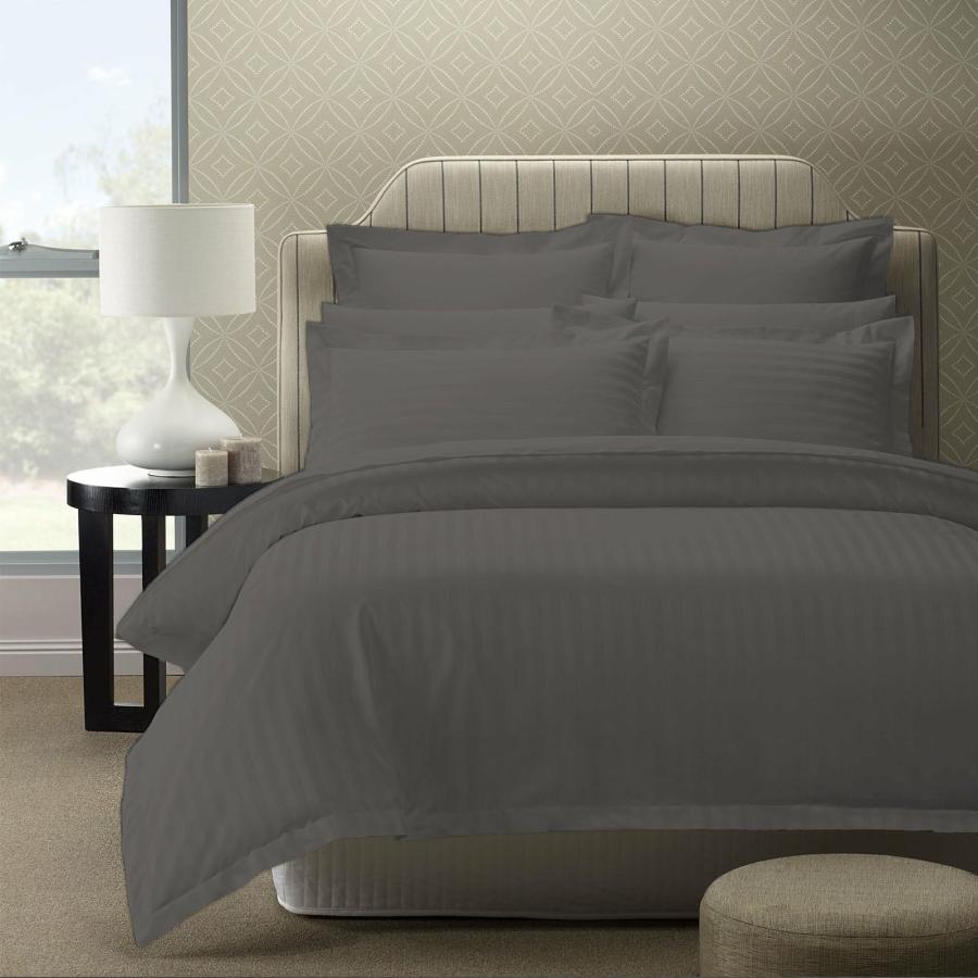 Quilt Covers |   Queen 1200Tc Quilt Cover Set Damask Cotton Blend Luxury Sateen Bedding – Charcoal Grey Beddings Quilt Covers